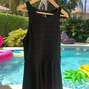 Loft Black lace skater dress